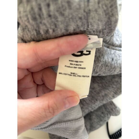 Ugg Women Grey Charlynne Fleece Poncho Sweater Funnnel Neck Pocket Size M/L - Picture 3 of 9